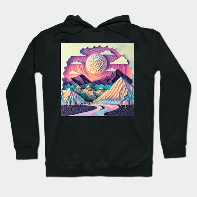 Abstract Paper Nature Scene Hoodie by Rosey Elisabeth